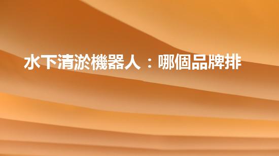 水下清淤機器人：哪個品牌排行榜上的霸主能在水下世界中獨領風騷？